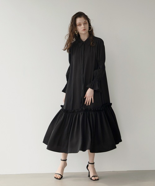 MIELI INVARIANT（ミエリインヴァリアント）の「Candy Sleeve Shirt Dress（ワンピース・レディース・ブラウン/ブラック・FREE）」の15枚目の写真