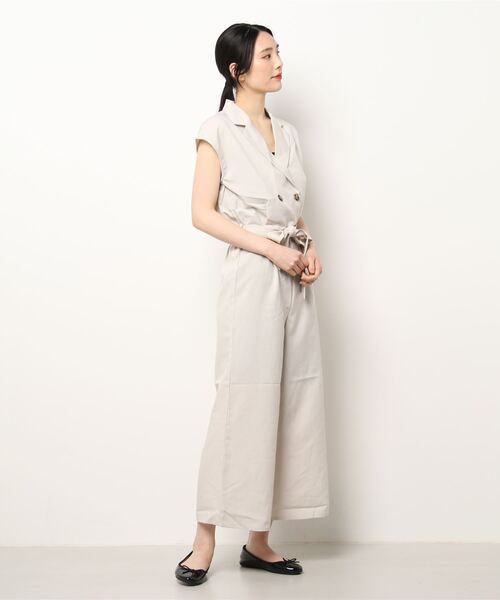 SpRay（スプレイ）の「リネンライクオールインワン（つなぎ/オールインワン・レディース・ブラック/アイボリー/モカ・FREE）」の7枚目の写真