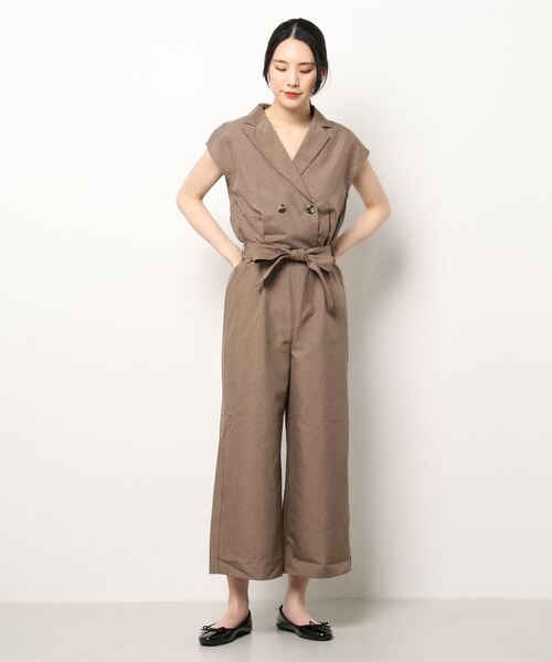 SpRay（スプレイ）の「リネンライクオールインワン（つなぎ/オールインワン・レディース・ブラック/アイボリー/モカ・FREE）」の6枚目の写真