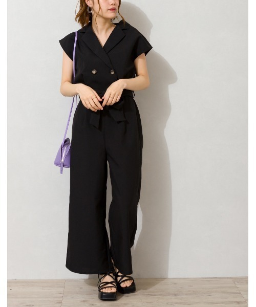 SpRay（スプレイ）の「リネンライクオールインワン（つなぎ/オールインワン・レディース・ブラック/アイボリー/モカ・FREE）」の10枚目の写真