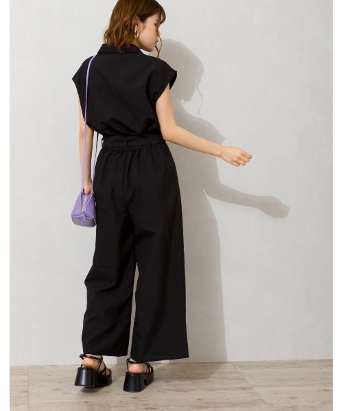 SpRay（スプレイ）の「リネンライクオールインワン（つなぎ/オールインワン・レディース・ブラック/アイボリー/モカ・FREE）」の11枚目の写真