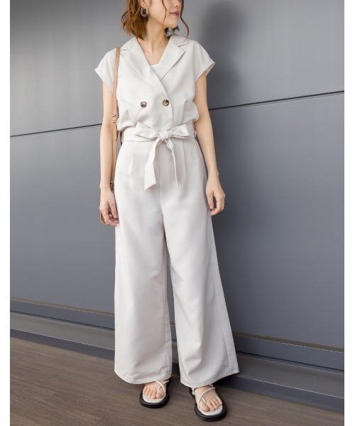 SpRay（スプレイ）の「リネンライクオールインワン（つなぎ/オールインワン・レディース・ブラック/アイボリー/モカ・FREE）」の12枚目の写真