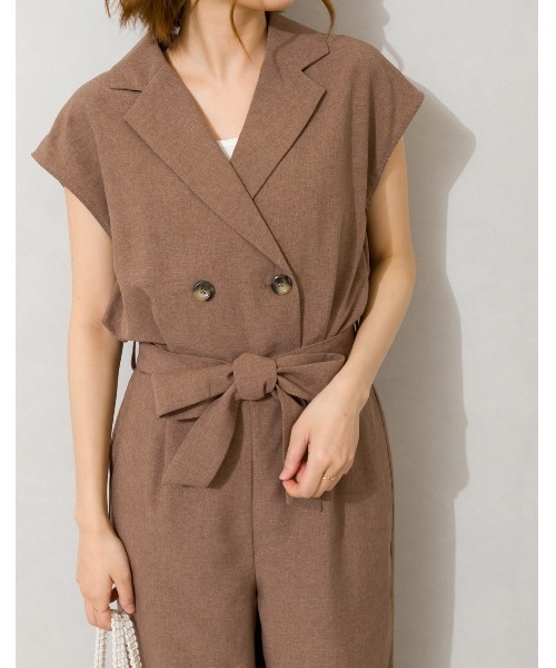 SpRay（スプレイ）の「リネンライクオールインワン（つなぎ/オールインワン・レディース・ブラック/アイボリー/モカ・FREE）」の18枚目の写真