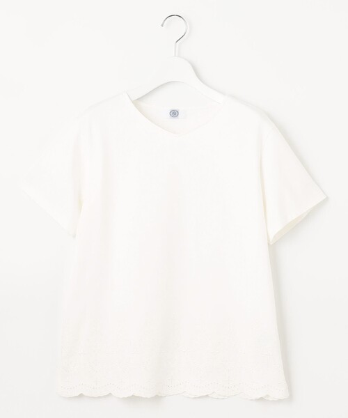 J.PRESS(ジェイプレス)の「【UVケア・接触冷感】コンパクトコットンスムース 裾刺繍 カットソー(Tシャツ/カットソー・レディース・ホワイト系/グレー系/ベージュ系/ネイビー系・T13/T15)」の9枚目の写真