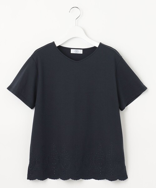 J.PRESS(ジェイプレス)の「【UVケア・接触冷感】コンパクトコットンスムース 裾刺繍 カットソー(Tシャツ/カットソー・レディース・ホワイト系/グレー系/ベージュ系/ネイビー系・T13/T15)」の11枚目の写真