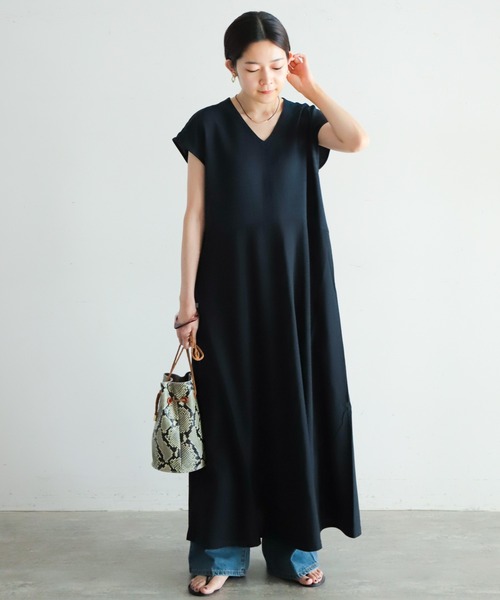 ポリエステルキャンバスコンビ フレアワンピース ワンピース Nombre Impair ノンブルアンペール のファッション通販 Zozotown