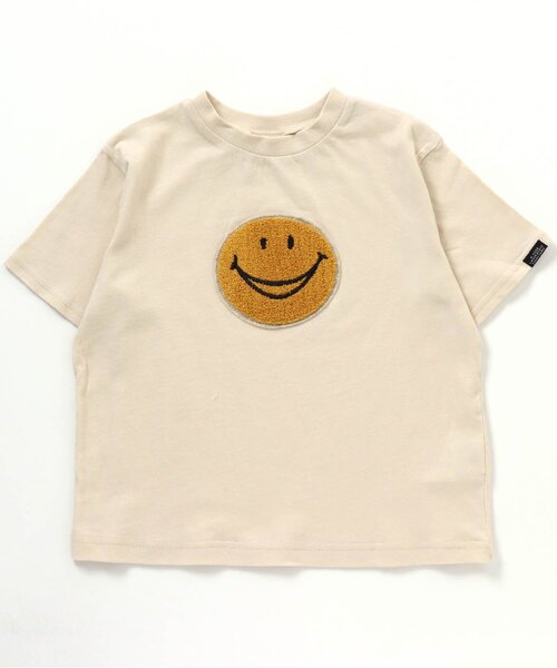 BREEZE（ブリーズ）の「FO SMILE Tシャツ（Tシャツ/カットソー・キッズ・ネイビー/サックスブルー/ピンク/オフホワイト/キャメル/ミント/チャコール・130/110/140/80/120/90/100）」の2枚目の写真