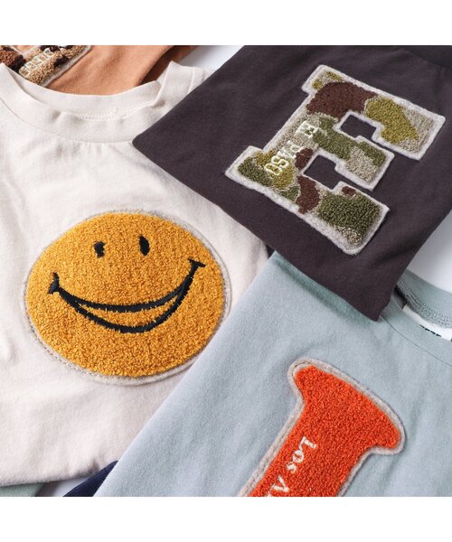 BREEZE（ブリーズ）の「FO SMILE Tシャツ（Tシャツ/カットソー・キッズ・ネイビー/サックスブルー/ピンク/オフホワイト/キャメル/ミント/チャコール・130/110/140/80/120/90/100）」の14枚目の写真
