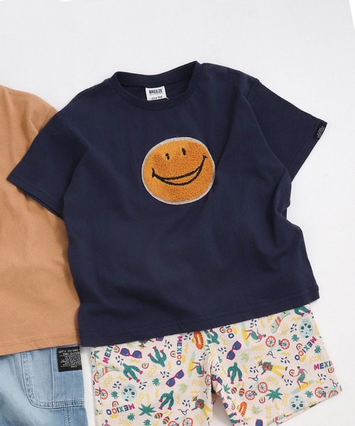 BREEZE（ブリーズ）の「FO SMILE Tシャツ（Tシャツ/カットソー・キッズ・ネイビー/サックスブルー/ピンク/オフホワイト/キャメル/ミント/チャコール・130/110/140/80/120/90/100）」の5枚目の写真