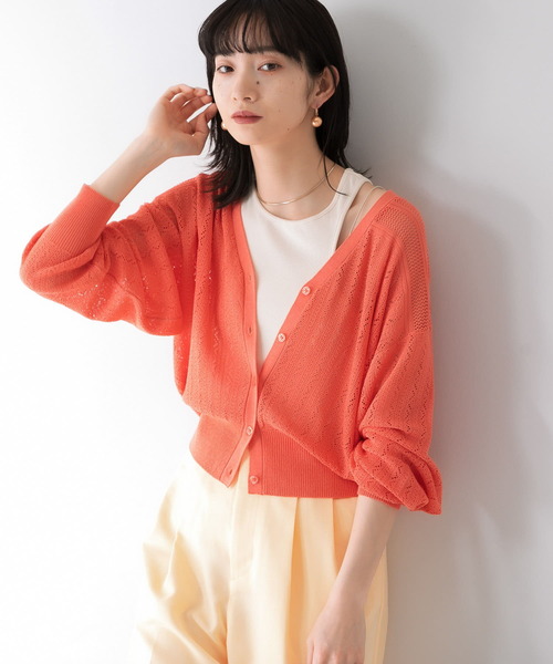 KBF（ケイビーエフ）の「透かし編みニットカーディガン（ニット/セーター・レディース・ライトベージュ/ブルー系その他/ピンク系その他・ONE）」の10枚目の写真