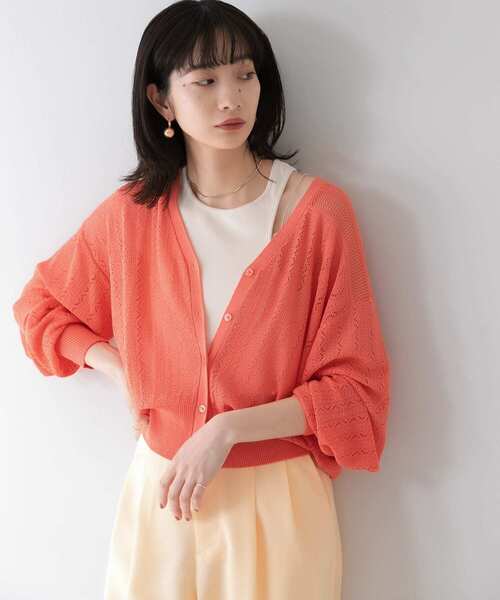 KBF（ケイビーエフ）の「透かし編みニットカーディガン（ニット/セーター・レディース・ライトベージュ/ブルー系その他/ピンク系その他・ONE）」の11枚目の写真