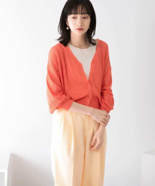 KBF（ケイビーエフ）の「透かし編みニットカーディガン（ニット/セーター・レディース・ライトベージュ/ブルー系その他/ピンク系その他・ONE）」の12枚目の写真