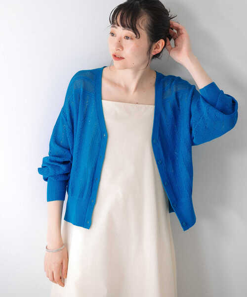 KBF（ケイビーエフ）の「透かし編みニットカーディガン（ニット/セーター・レディース・ライトベージュ/ブルー系その他/ピンク系その他・ONE）」の18枚目の写真