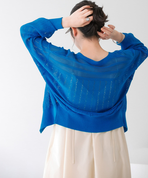 KBF（ケイビーエフ）の「透かし編みニットカーディガン（ニット/セーター・レディース・ライトベージュ/ブルー系その他/ピンク系その他・ONE）」の20枚目の写真