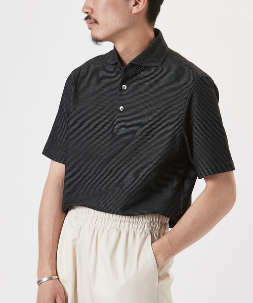 EDIFICE（エディフィス）の「"吸水速乾機能" COOLMAX ハニカム ポロシャツ（ポロシャツ・メンズ・ホワイト/ブラック/ネイビー/カーキ/ブルー系その他・SMALL/MEDIUM/LARGE/X-LARGE）」の3枚目の写真