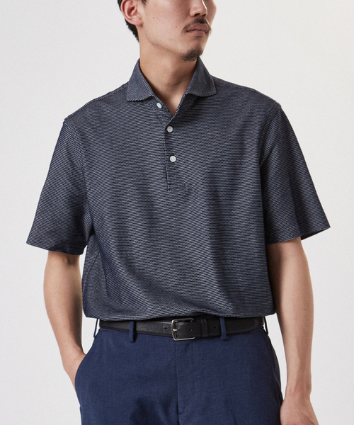 EDIFICE（エディフィス）の「"吸水速乾機能" COOLMAX ハニカム ポロシャツ（ポロシャツ・メンズ・ホワイト/ブラック/ネイビー/カーキ/ブルー系その他・SMALL/MEDIUM/LARGE/X-LARGE）」の18枚目の写真