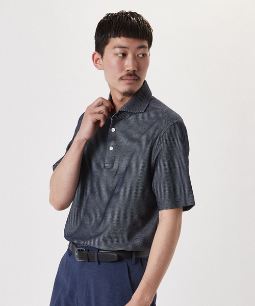 EDIFICE（エディフィス）の「"吸水速乾機能" COOLMAX ハニカム ポロシャツ（ポロシャツ・メンズ・ホワイト/ブラック/ネイビー/カーキ/ブルー系その他・SMALL/MEDIUM/LARGE/X-LARGE）」の19枚目の写真