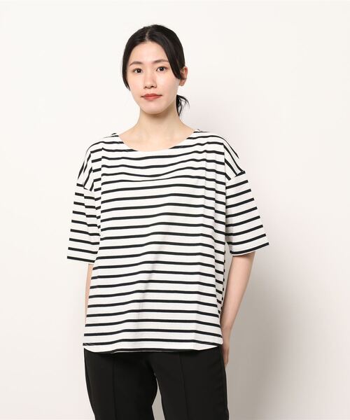 UNDERWRAPS(アンダーラップス)の「5分袖ボートネックT(M3)(Tシャツ/カットソー・レディース・ホワイト/チャコールグレー/ベージュ/ブルー/グリーン/その他1/その他2/その他3/その他4・MEDIUM/LARGE)」の6枚目の写真