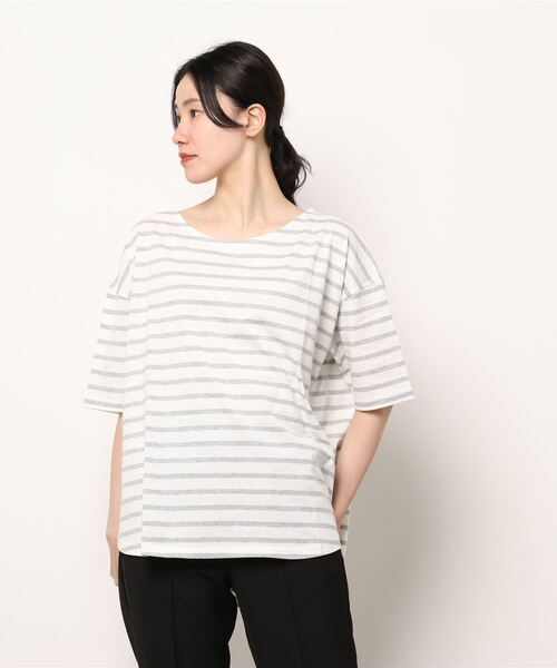 UNDERWRAPS(アンダーラップス)の「5分袖ボートネックT(M3)(Tシャツ/カットソー・レディース・ホワイト/チャコールグレー/ベージュ/ブルー/グリーン/その他1/その他2/その他3/その他4・MEDIUM/LARGE)」の7枚目の写真
