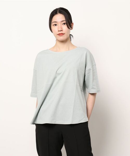 UNDERWRAPS(アンダーラップス)の「5分袖ボートネックT(M3)(Tシャツ/カットソー・レディース・ホワイト/チャコールグレー/ベージュ/ブルー/グリーン/その他1/その他2/その他3/その他4・MEDIUM/LARGE)」の4枚目の写真