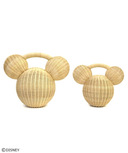 ACCOMMODE(アコモデ)の「MICKEY MOUSE Wicker bag / ミッキーマウス ウィッカーバッグ S(かごバッグ・レディース・ブラック/ベージュ・FREE)」の6枚目の写真