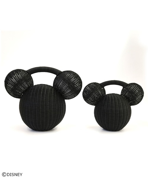 ACCOMMODE(アコモデ)の「MICKEY MOUSE Wicker bag / ミッキーマウス ウィッカーバッグ S(かごバッグ・レディース・ブラック/ベージュ・FREE)」の7枚目の写真