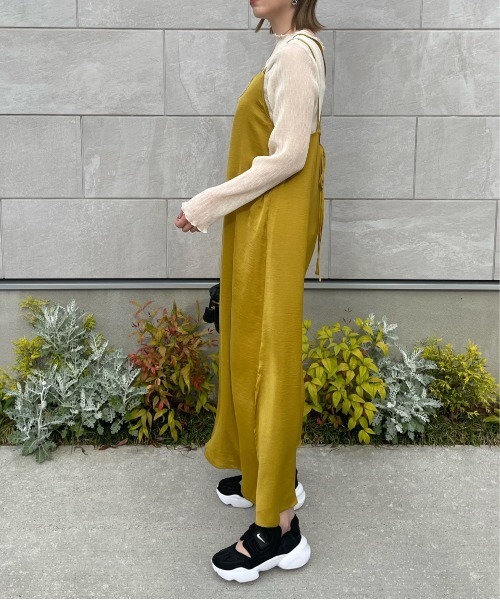 y/m by misato(イムバイミサト)の「ビンテージサテンキャミワンピース(ワンピース・レディース・ブラック/イエロー/モカ・FREE)」の8枚目の写真