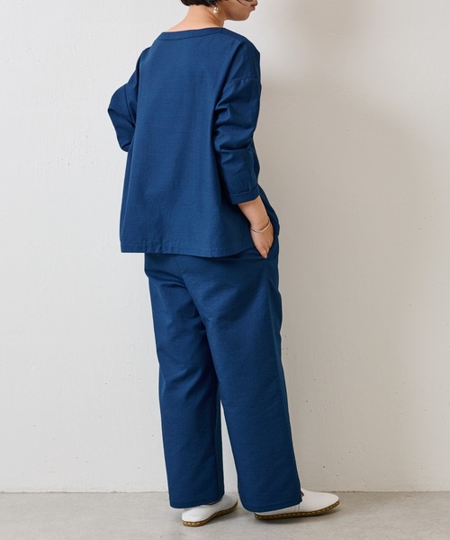 BEARDSLEY(ビアズリー)の「【OT】セットアップでパンツも揃う ぽこぽこステッチプルオーバー(ニット/セーター・レディース・ブルー/チャコールグレー・FREE)」の22枚目の写真