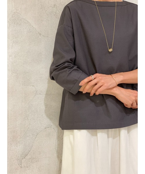 BEARDSLEY(ビアズリー)の「【OT】セットアップでパンツも揃う ぽこぽこステッチプルオーバー(ニット/セーター・レディース・ブルー/チャコールグレー・FREE)」の7枚目の写真