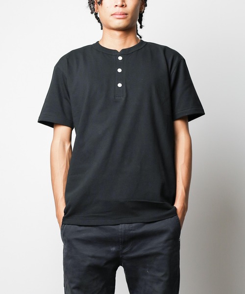 ARCHIVER(アーカイバ)の「【W】【it】【FE】オープンエンド マックスウェイト ヘンリーネックTシャツ(Tシャツ/カットソー・メンズ・ホワイト/ブラック/インディゴブルー/アーミー/ナチュラル/スミクロ・MEDIUM/LARGE/X-LARGE)」の2枚目の写真