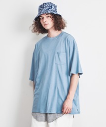THE HITSS（ヒッツ）の「【THE HITSS】ポケット付き クルーネック ビッグTシャツ＆ロングタンクトップ アンサンブル［2点セット］（Tシャツ/カットソー）」