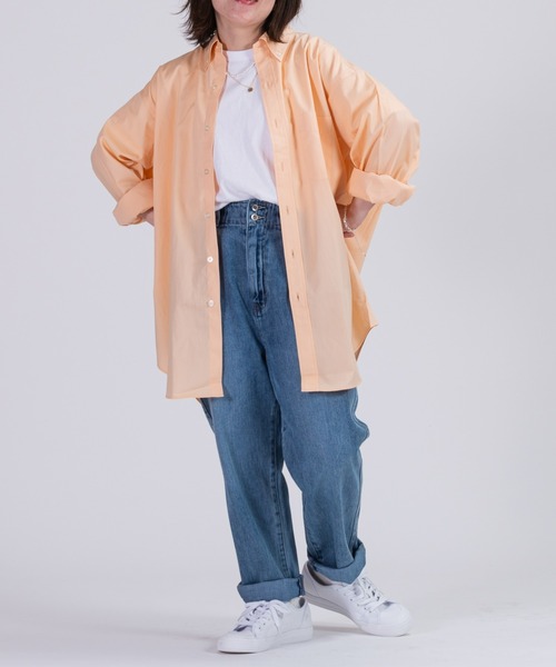 BRICK & SONS（ブリックアンドサンズ）の「オーバーサイズ ブロードシャツ＜オレンジ＞（シャツ/ブラウス・メンズ・オレンジ・LL/M/L）」の5枚目の写真
