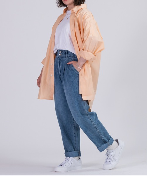 BRICK & SONS（ブリックアンドサンズ）の「オーバーサイズ ブロードシャツ＜オレンジ＞（シャツ/ブラウス・メンズ・オレンジ・LL/M/L）」の3枚目の写真