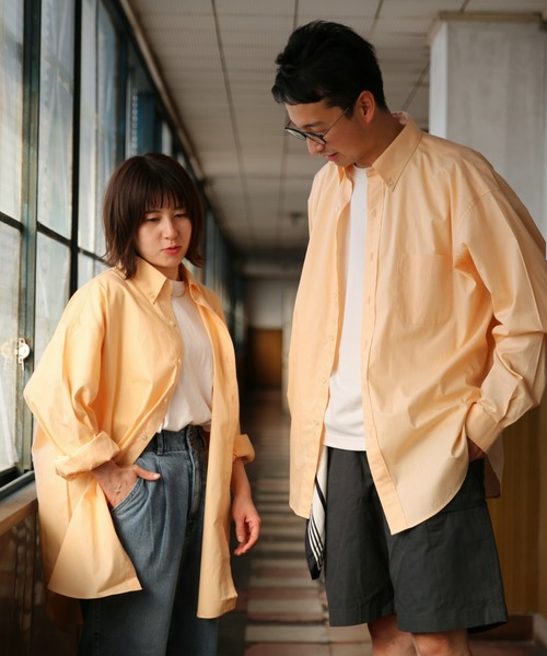 BRICK & SONS（ブリックアンドサンズ）の「オーバーサイズ ブロードシャツ＜オレンジ＞（シャツ/ブラウス・メンズ・オレンジ・LL/M/L）」の4枚目の写真