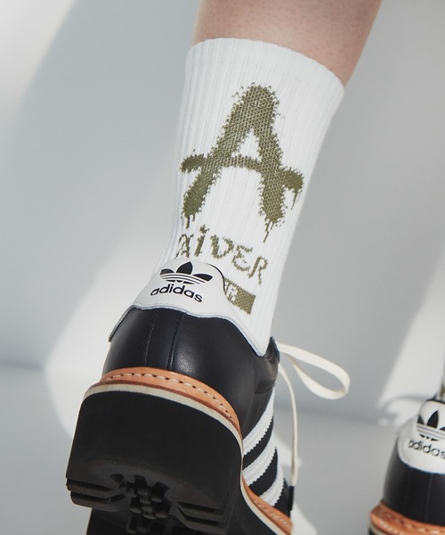 AIVER（アイバー）の「AIVER　Aロゴソックス　MADE IN JAPAN（ソックス/靴下・メンズ・ブラック/オフホワイト/カーキ・FREE）」の12枚目の写真