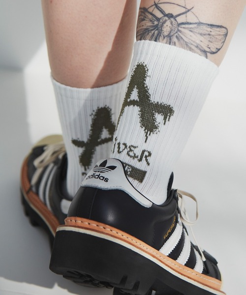 AIVER（アイバー）の「AIVER　Aロゴソックス　MADE IN JAPAN（ソックス/靴下・メンズ・ブラック/オフホワイト/カーキ・FREE）」の13枚目の写真