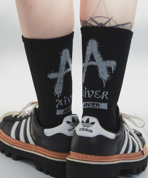 AIVER（アイバー）の「AIVER　Aロゴソックス　MADE IN JAPAN（ソックス/靴下・メンズ・ブラック/オフホワイト/カーキ・FREE）」の16枚目の写真