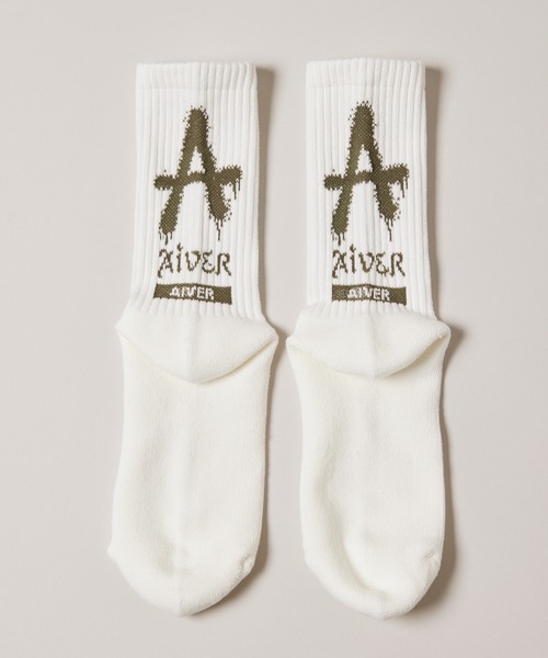 AIVER（アイバー）の「AIVER　Aロゴソックス　MADE IN JAPAN（ソックス/靴下・メンズ・ブラック/オフホワイト/カーキ・FREE）」の7枚目の写真