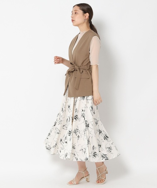 mysty woman（ミスティウーマン）の「ウエストマークジレトップス　299418（ベスト・レディース・ダークブラウン/ライトブラウン/ベージュ・FREE）」の5枚目の写真