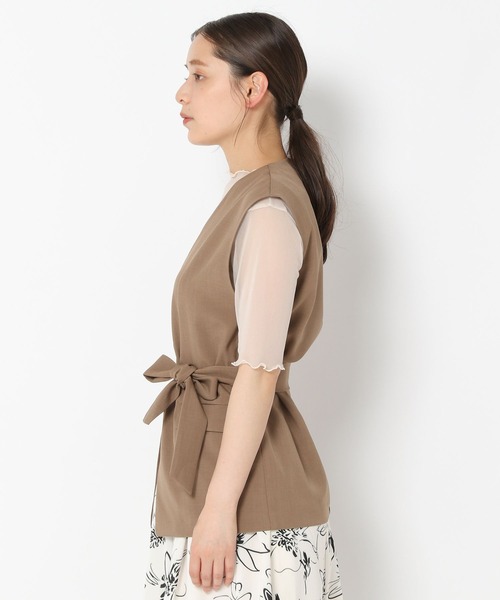mysty woman（ミスティウーマン）の「ウエストマークジレトップス　299418（ベスト・レディース・ダークブラウン/ライトブラウン/ベージュ・FREE）」の8枚目の写真