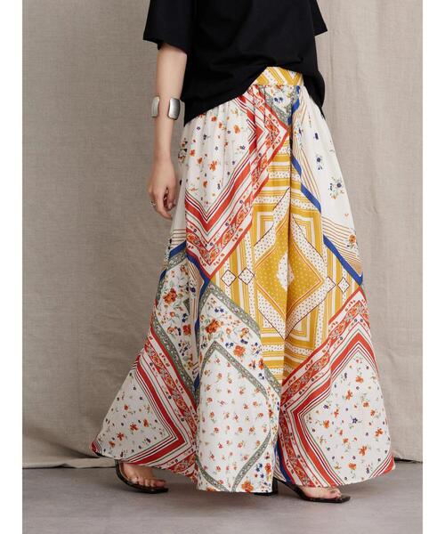 AMERICAN HOLIC（アメリカンホリック）の「パネル柄スカート（スカート・レディース・マルチ・L）」の2枚目の写真