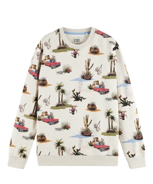 SCOTCH&SODA(スコッチアンドソーダ)の「【SCOTCH & SODA】Printed crewneck sweater(スウェット・メンズ・グレー・S)」の1枚目の写真