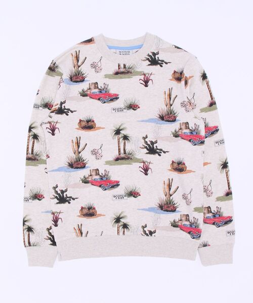 SCOTCH&SODA(スコッチアンドソーダ)の「【SCOTCH & SODA】Printed crewneck sweater(スウェット・メンズ・グレー・S)」の9枚目の写真