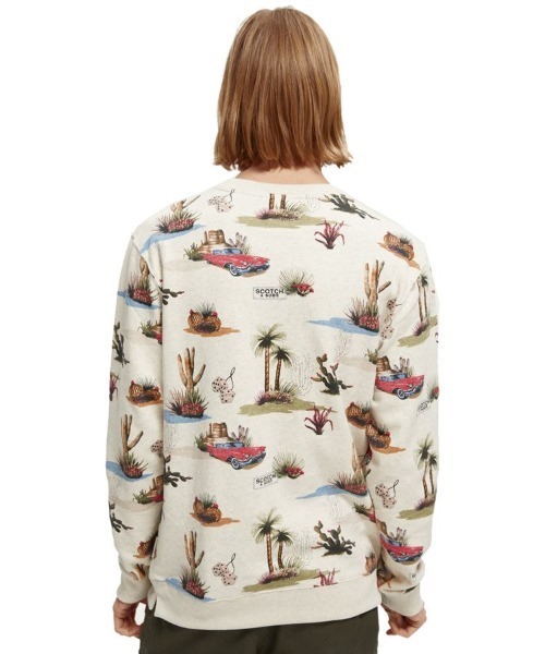SCOTCH&SODA(スコッチアンドソーダ)の「【SCOTCH & SODA】Printed crewneck sweater(スウェット・メンズ・グレー・S)」の4枚目の写真