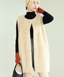 BeAMS DOT | 【WEB限定】BeAMS DOT / プードル ボア ロングベスト(ベスト)