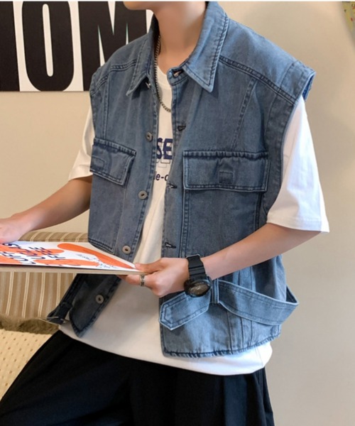 MGV（エムジーヴィー）の「ウエストマークデニムベスト（ベスト・メンズ・ブラック/ブルー・MEDIUM/LARGE/X-LARGE）」の11枚目の写真