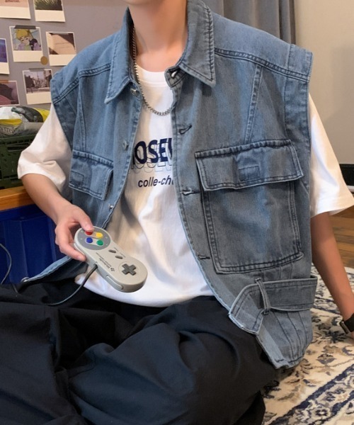 MGV（エムジーヴィー）の「ウエストマークデニムベスト（ベスト・メンズ・ブラック/ブルー・MEDIUM/LARGE/X-LARGE）」の14枚目の写真