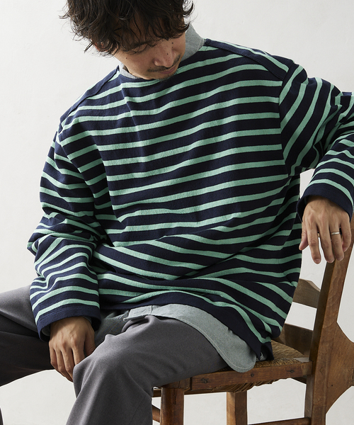 yonetomi ヨネトミ 別注 WAVE COTTON バスクシャツ　4 yonetomi ヨネトミ 別注 WAVE COTTON バスクシャツ 4 WAVE