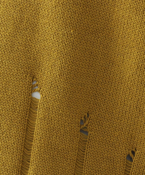 BEAMS（ビームス）の「BEAMS / 7ゲージ ダメージ ルーズ クルーネック ニット（ニット/セーター・メンズ・ブラック/マスタード・S/M/L/XL）」の14枚目の写真