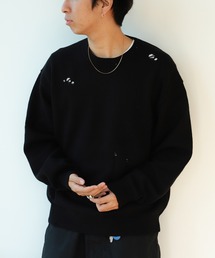 BEAMS | BEAMS / 7ゲージ ダメージ ルーズ クルーネック ニット(ニット/セーター)